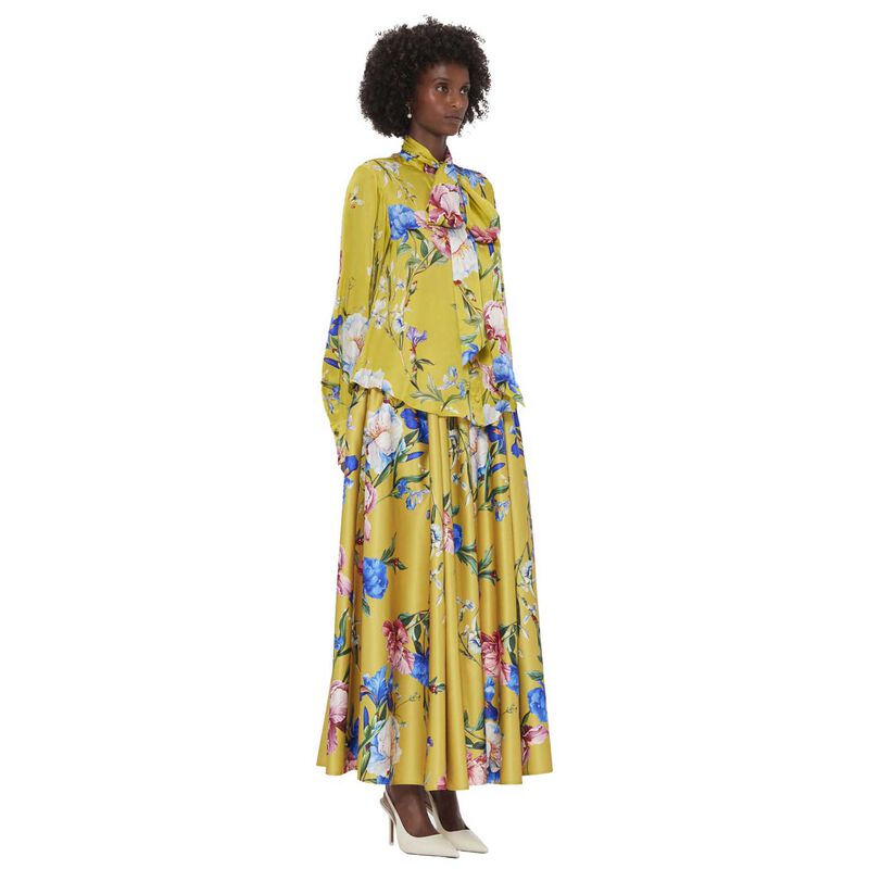 LEO LIN Freya Tie Neck Silk Blouse image number 3